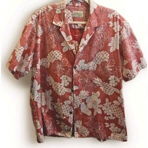 Vtg Royal Hawaiian Creations  XL Red Pineapple Hibiscus Island Shirt Festiv #664